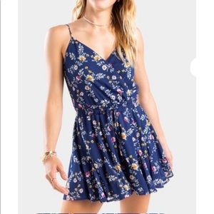 Navy Blue Floral Romper NWT